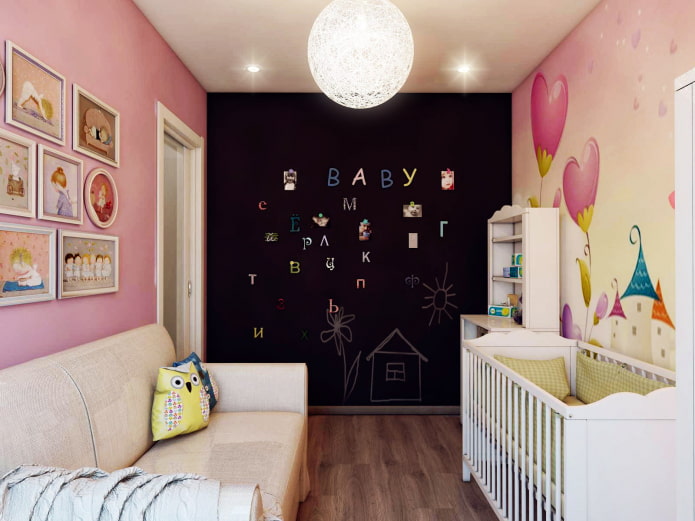 Quarto infantil em um apartamento de 44 m²