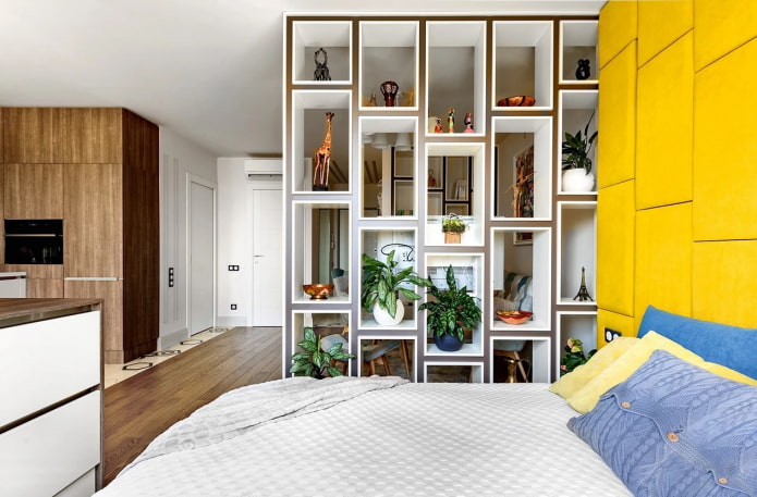 Quarto e estantes
