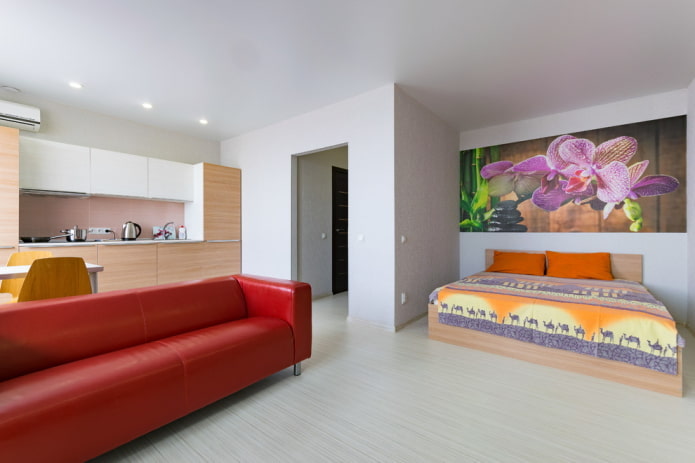 interior de um estúdio de 45 metros quadrados