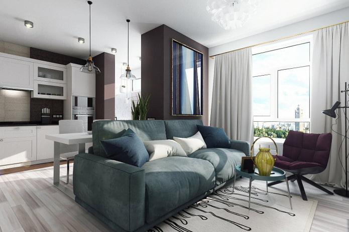 interior de um apartamento de dois cômodos de 10 metros quadrados