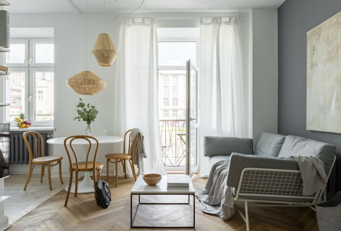 design de interiores de um apartamento de 45 metros quadrados