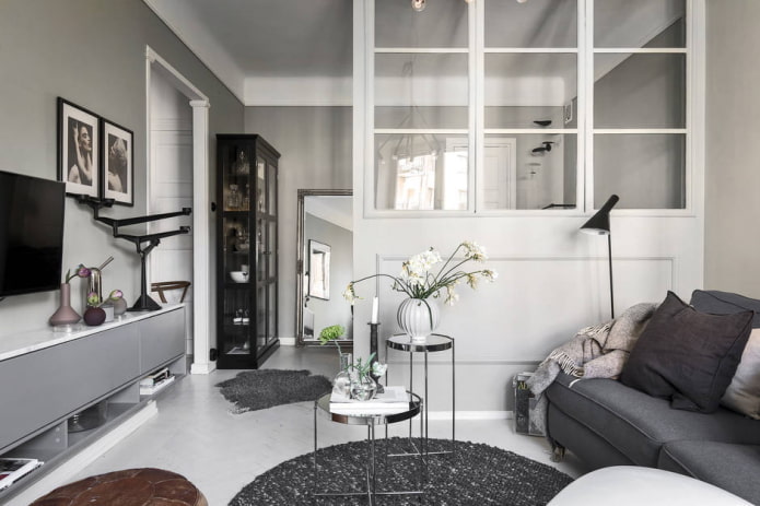 Interior de apartamento de 45 metros quadrados em estilo escandinavo