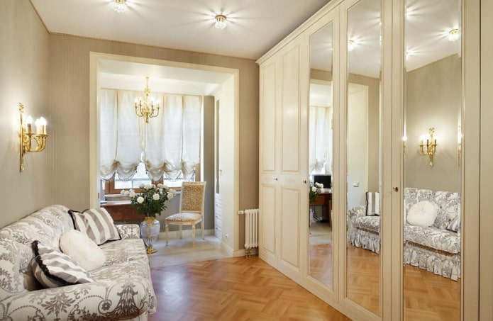 Interior de apartamento de 45 metros quadrados em estilo clássico