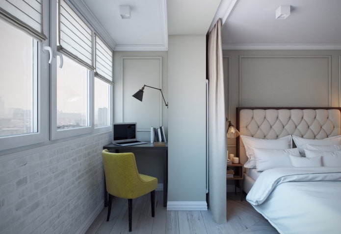 design de escritório no interior de um apartamento de 45 metros quadrados