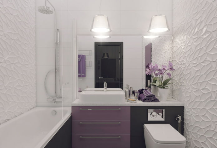 Banheiro em um apartamento de 46 m²