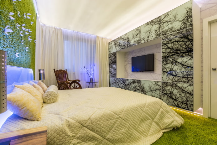 interior do quarto em um apartamento de 50 metros quadrados