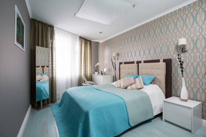 interior do quarto em um apartamento de 50 metros quadrados