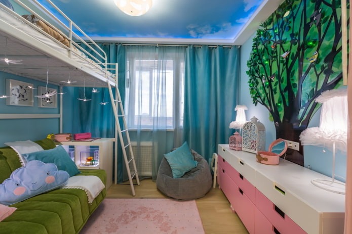 interior de quarto infantil em um apartamento de 50 metros quadrados