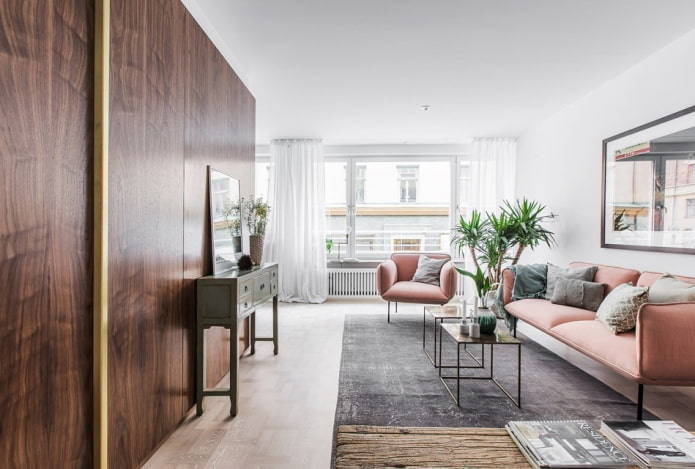 interior de um apartamento de dois cômodos de 50 metros quadrados