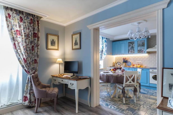 interior de um apartamento de 50 metros quadrados no estilo provençal