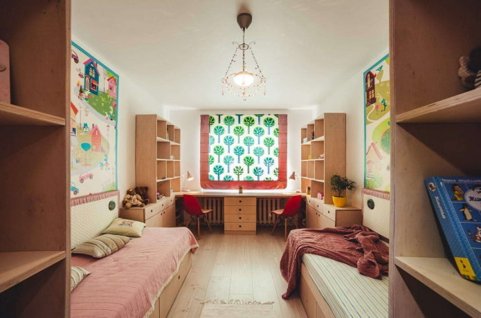 interior de quarto infantil em um apartamento de 50 metros quadrados