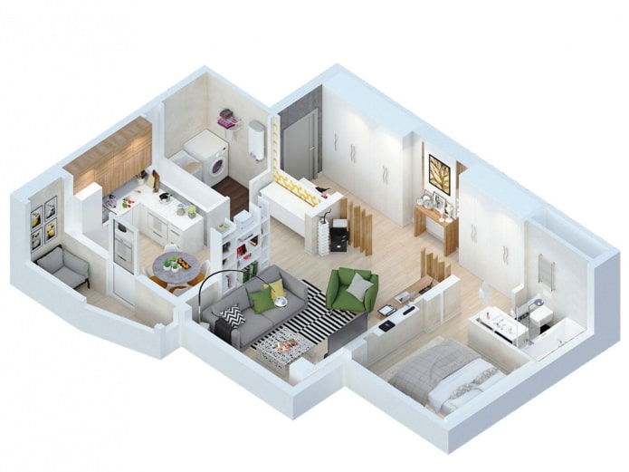 layout de apartamento de 2 quartos