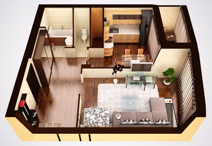 Apartamento de 1 cômodo