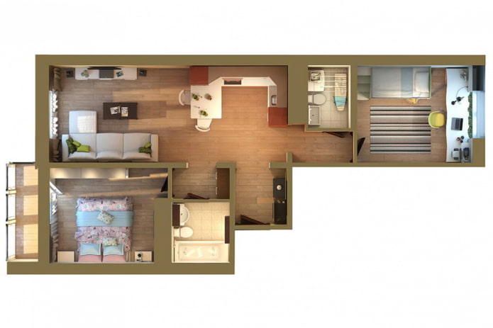 Apartamento de três quartos