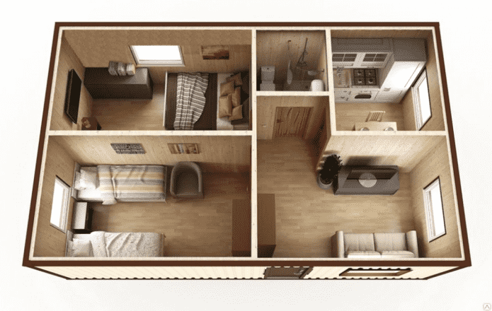apartamento de três quartos