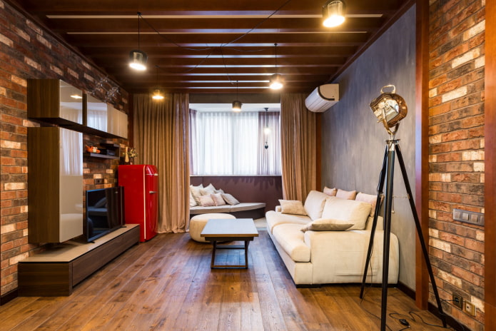 Sala de estar em estilo loft
