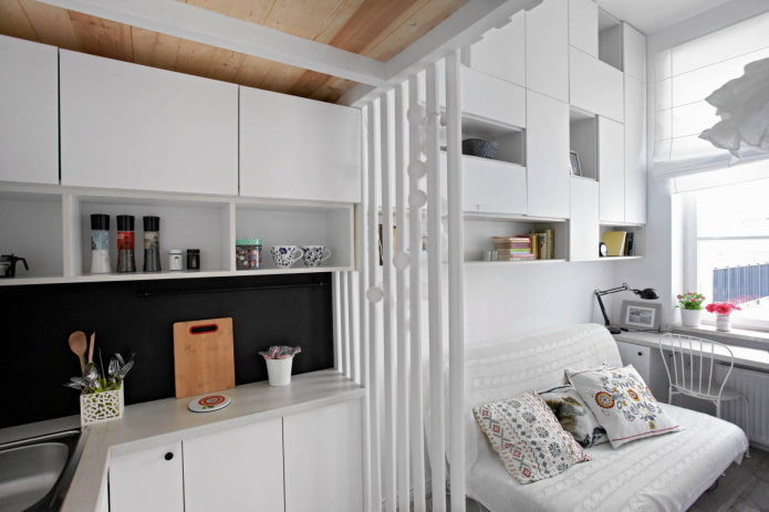 móveis no interior de um estúdio apartamento