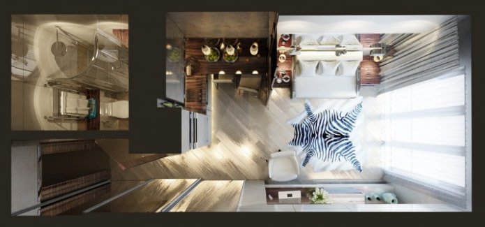 Layouts de apartamentos de 18 m²