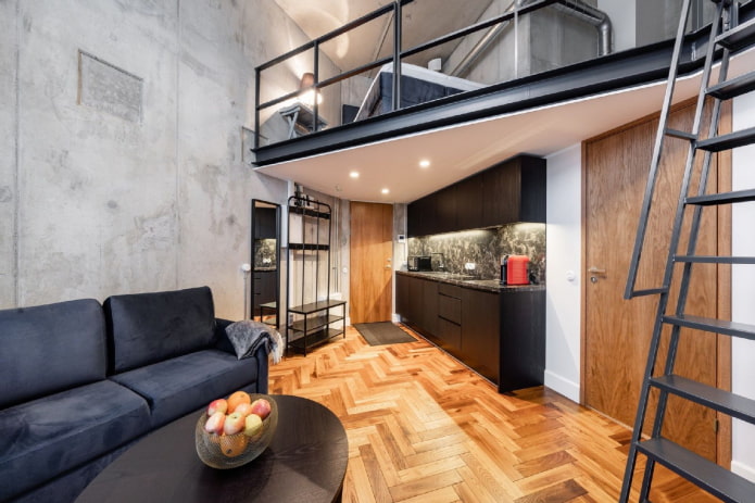 interior de apartamento estúdio em estilo loft