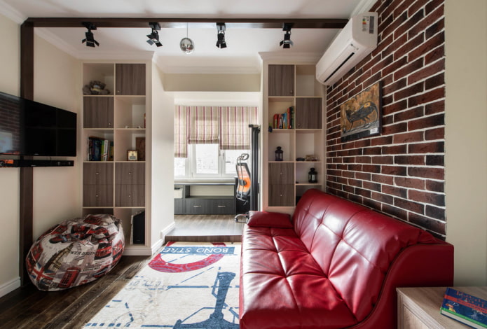 interior de apartamento estúdio com varanda