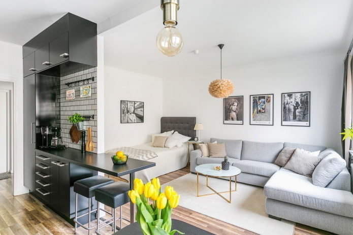 design de interiores de apartamento estúdio
