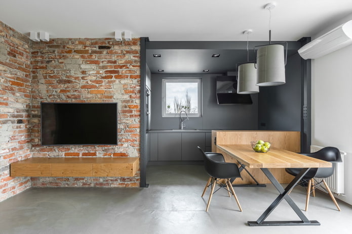 interior de um estúdio em estilo loft
