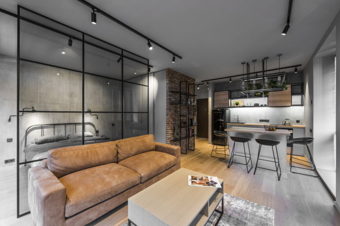 interior de um estúdio em estilo loft