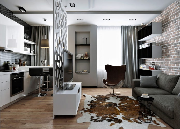 interior de um estúdio em estilo loft