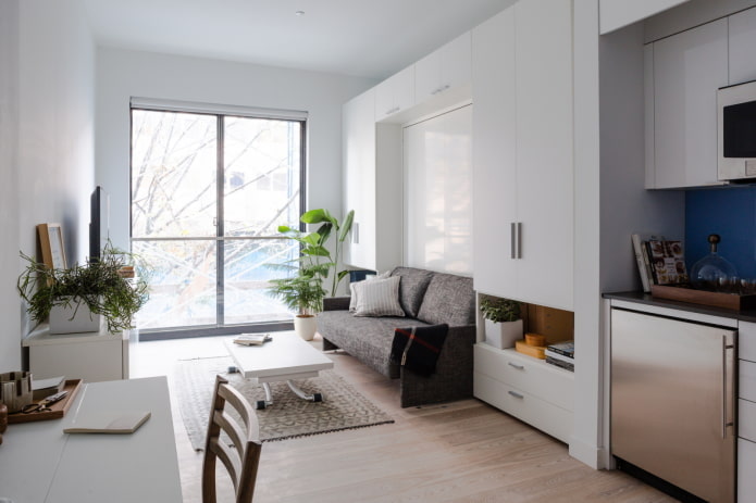 interior de apartamento estúdio com uma janela