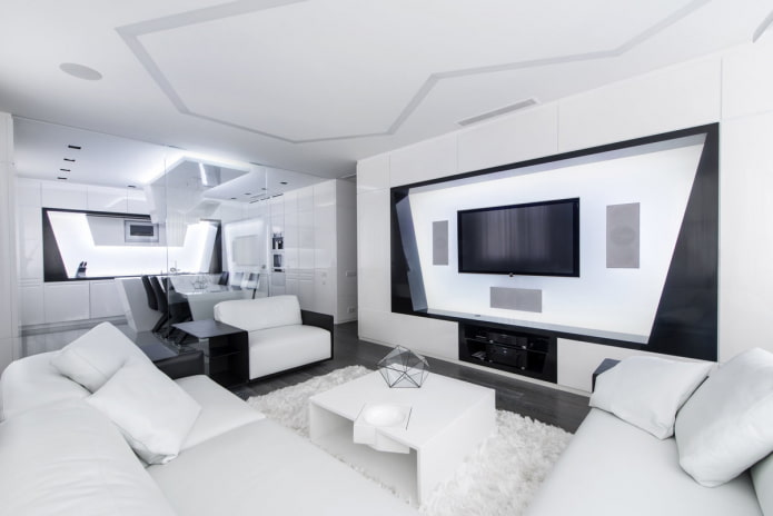 interior de um apartamento estúdio em estilo high-tech