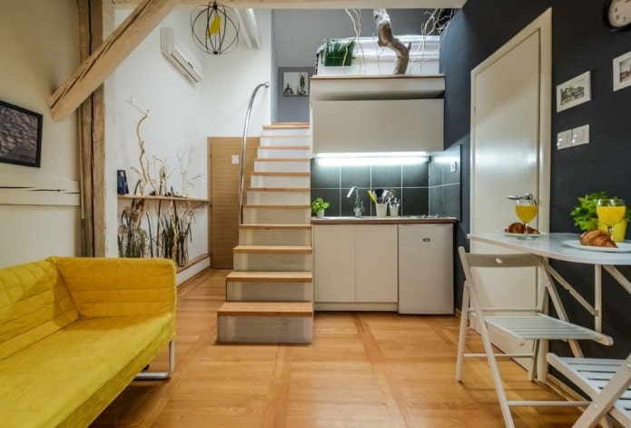 layout interno do apartamento estúdio