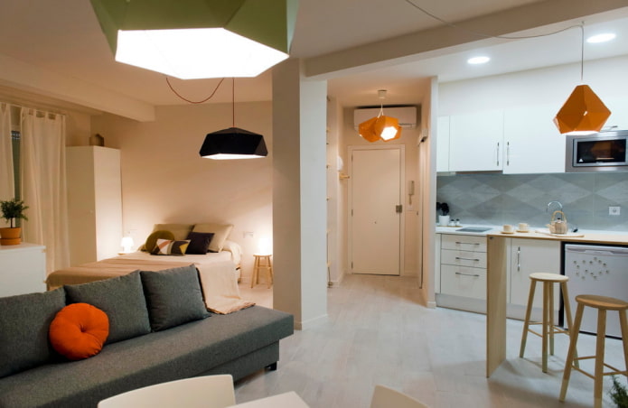 layout interno do apartamento estúdio