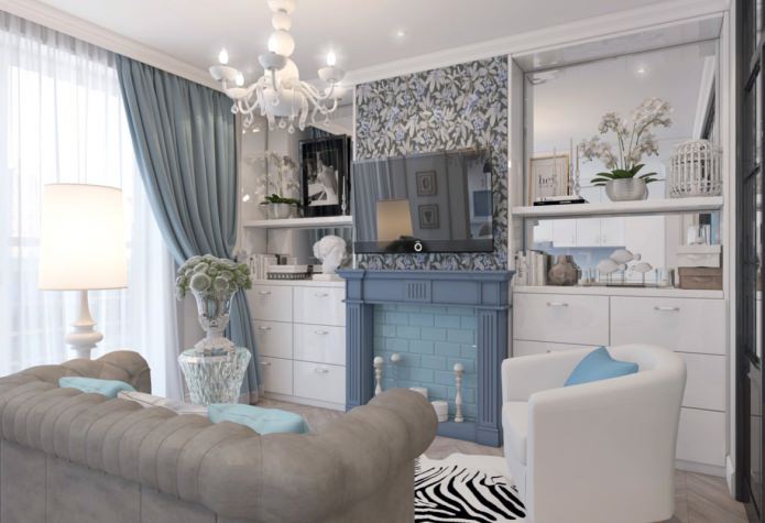 projeto de design de um apartamento em estilo neoclássico