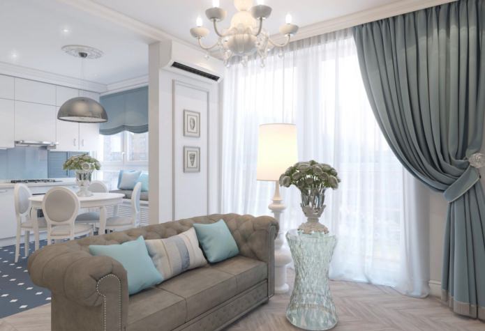 projeto de design de um apartamento em estilo neoclássico
