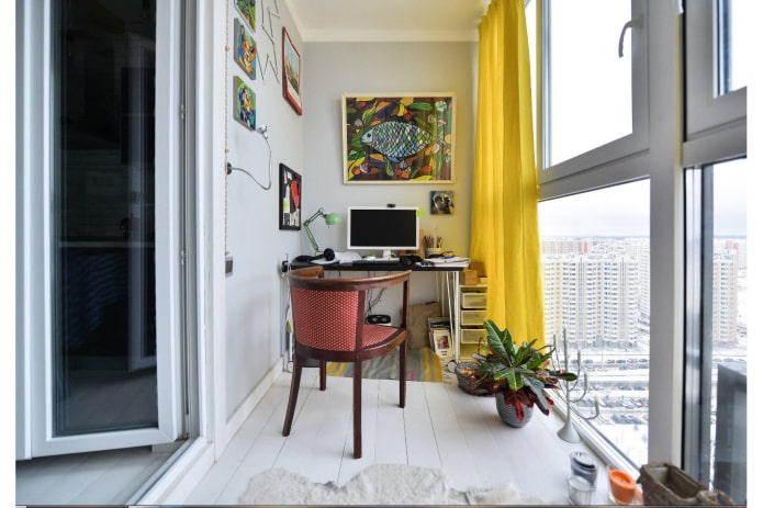 decoração de varanda brilhante