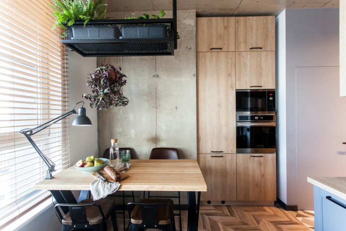 cozinha pequena em estilo loft