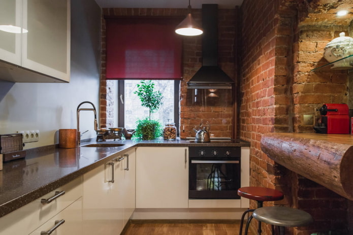 cozinha pequena em estilo loft