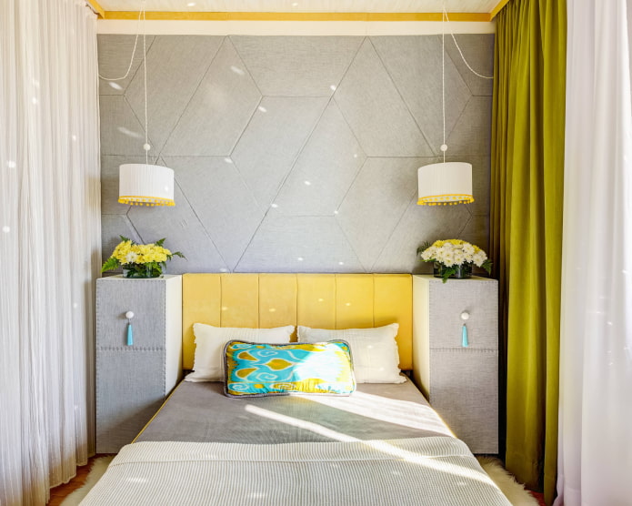 quarto cinza e amarelo