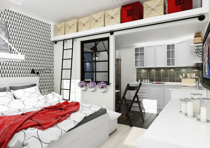 Design de um pequeno estúdio de 25 m².