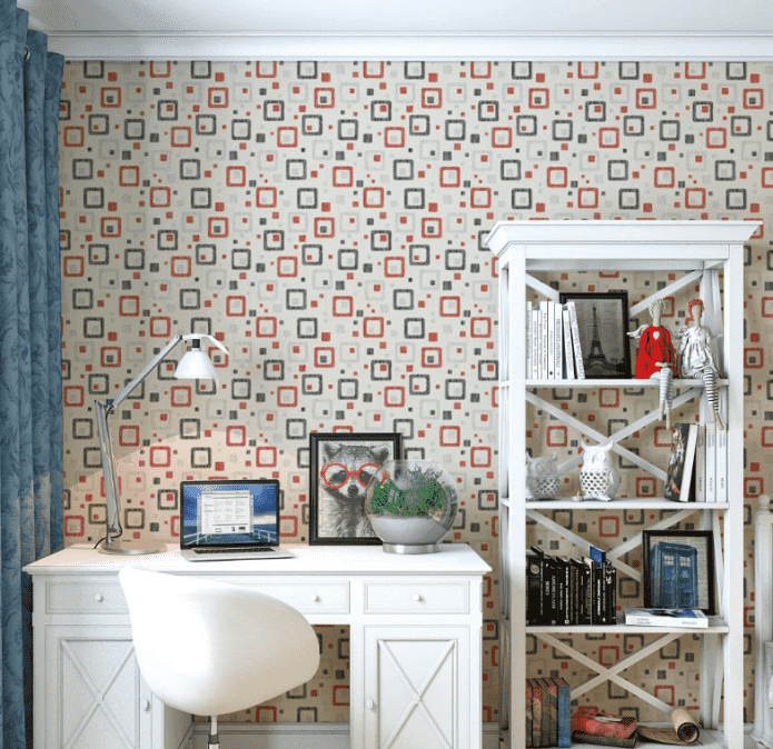 papel de parede com quadrados no interior
