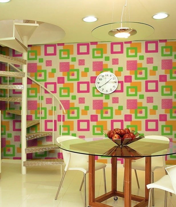 papel de parede com quadrados no interior