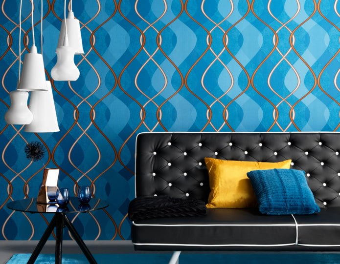 papel de parede com estampa de ondas 