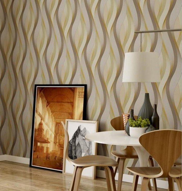 papel de parede com estampa de ondas 