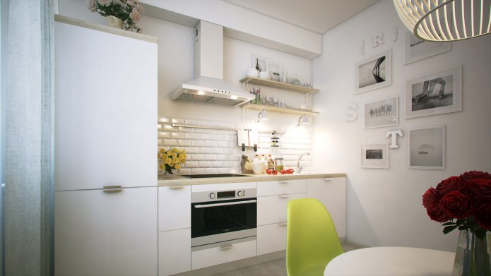 cozinha no projeto de um apartamento de um cômodo de 40 m².