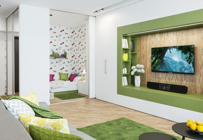 quarto infantil em um nicho no interior do apartamento