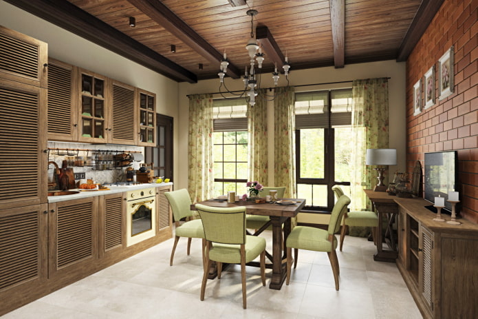 design de teto no estilo campestre