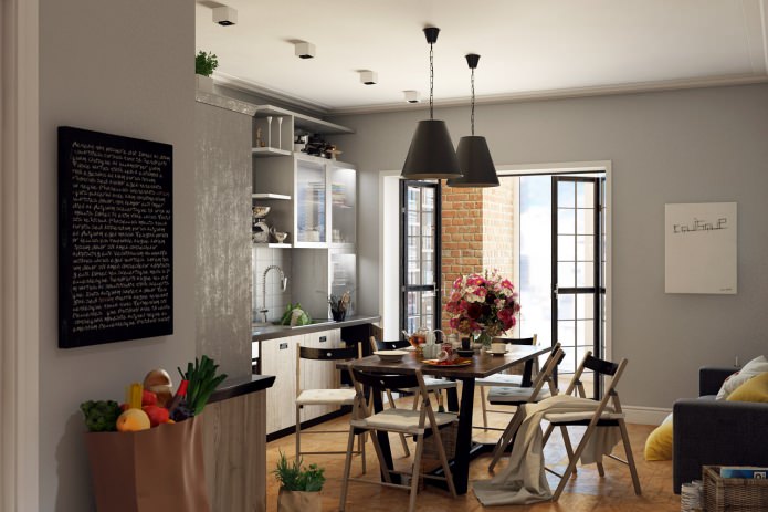 sala de jantar-cozinha