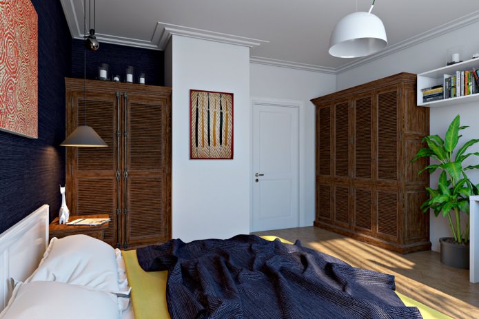 quarto com dois guarda-roupas