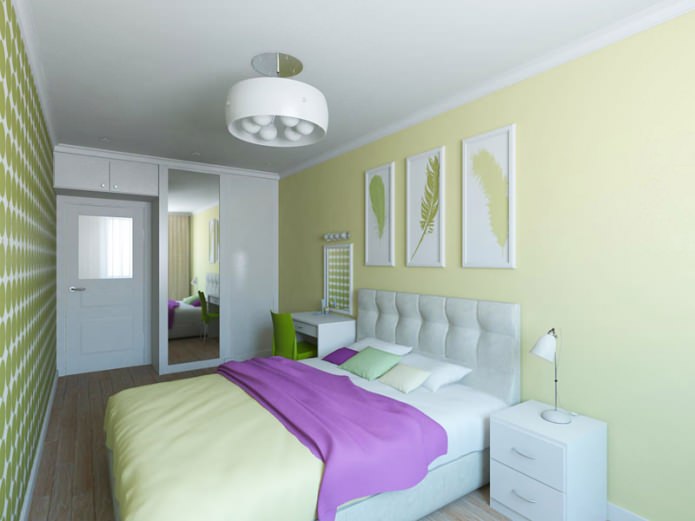 quarto em um Khrushchevka de dois quartos com 44 m².