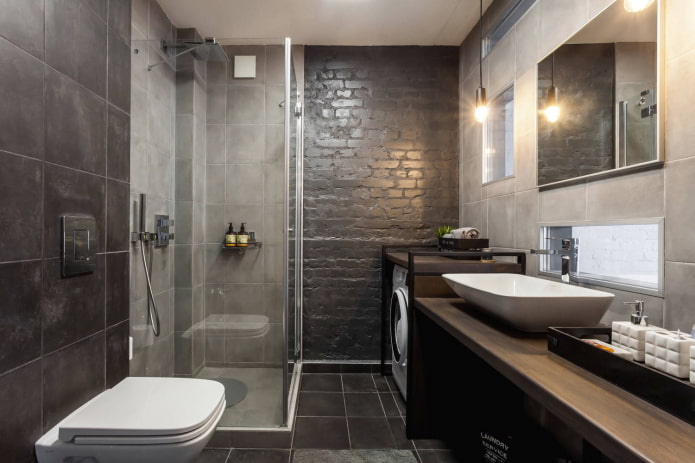 banheiro loft escuro